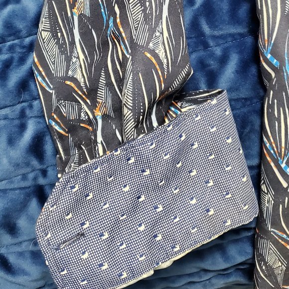 Warriors and Scholars blue button up shirt with unique french cuffs - Picture 2 of 4